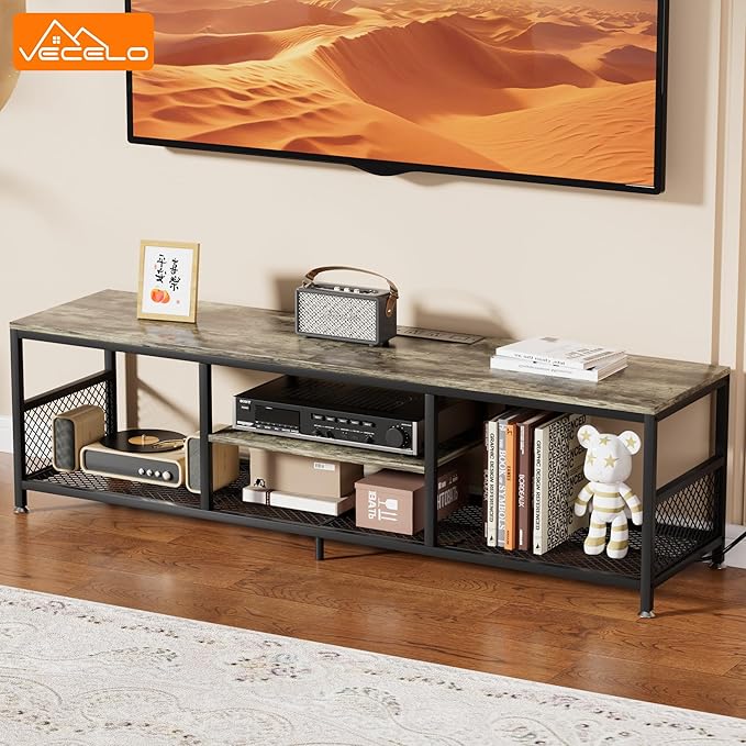 VECELO TV Stand with Power Outlets