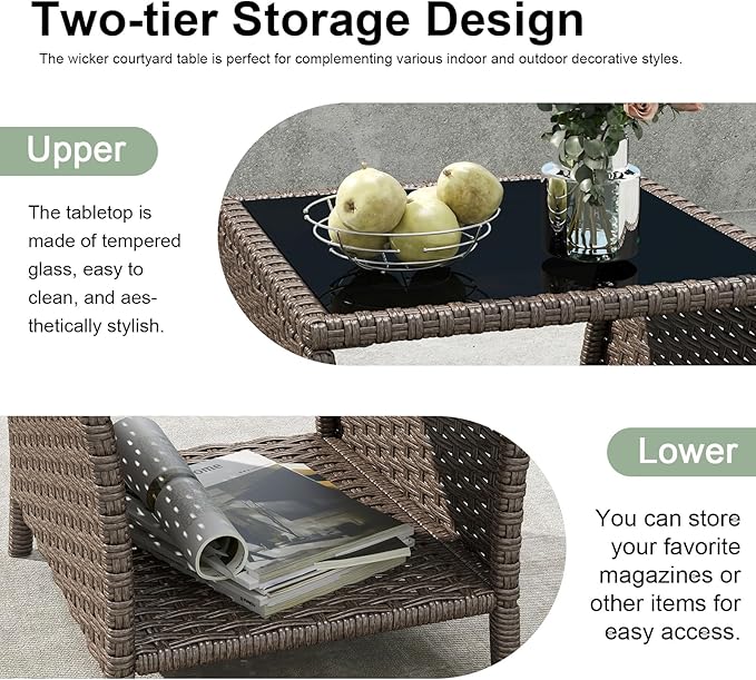 kinbor Outdoor Wicker Side Table