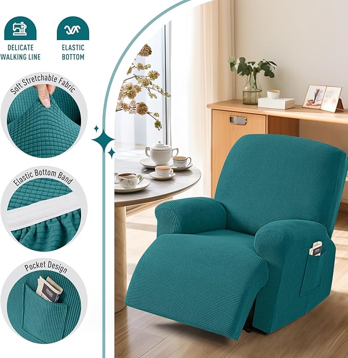TAOCOCO Oversized Recliner Chair Covers, 1 Seater Streach Recliner Covers Soft