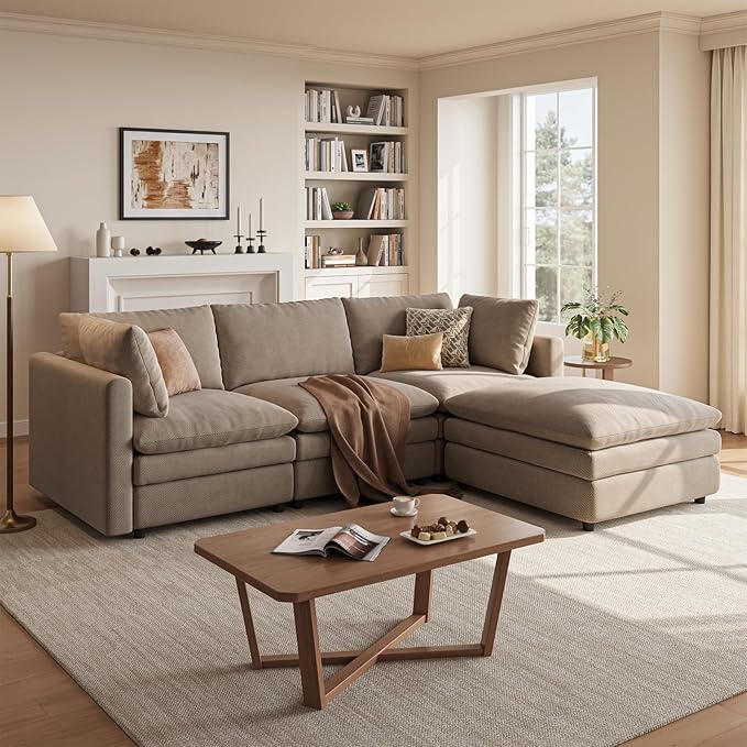 97" Cloud Couches for Living Room, 29.1" Deep Seat Modular Sectional Sofa