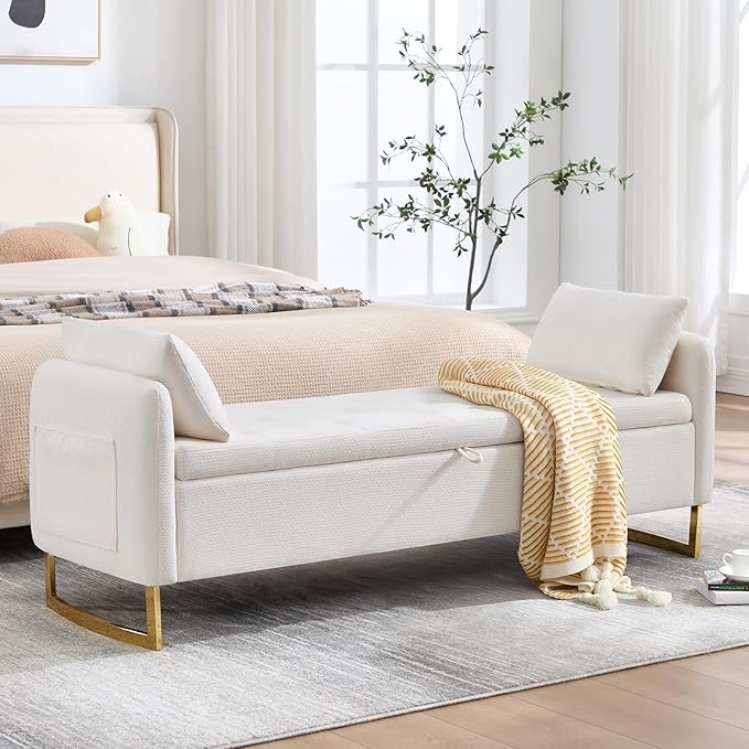 65" Storage Ottoman Bench, Storage Bench