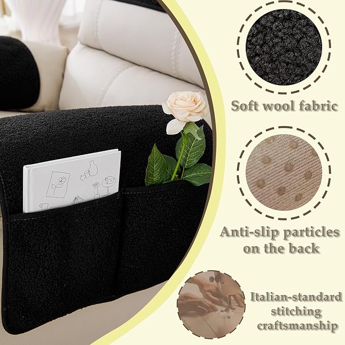 Armrest Covers - Arm Chair Covers Set of 3 Recliner Chair Covers,