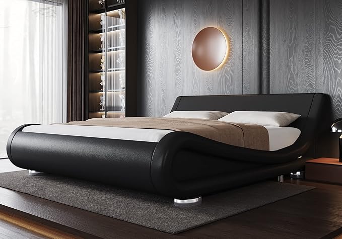 Allewie King Size Upholstered Platform Bed Frame