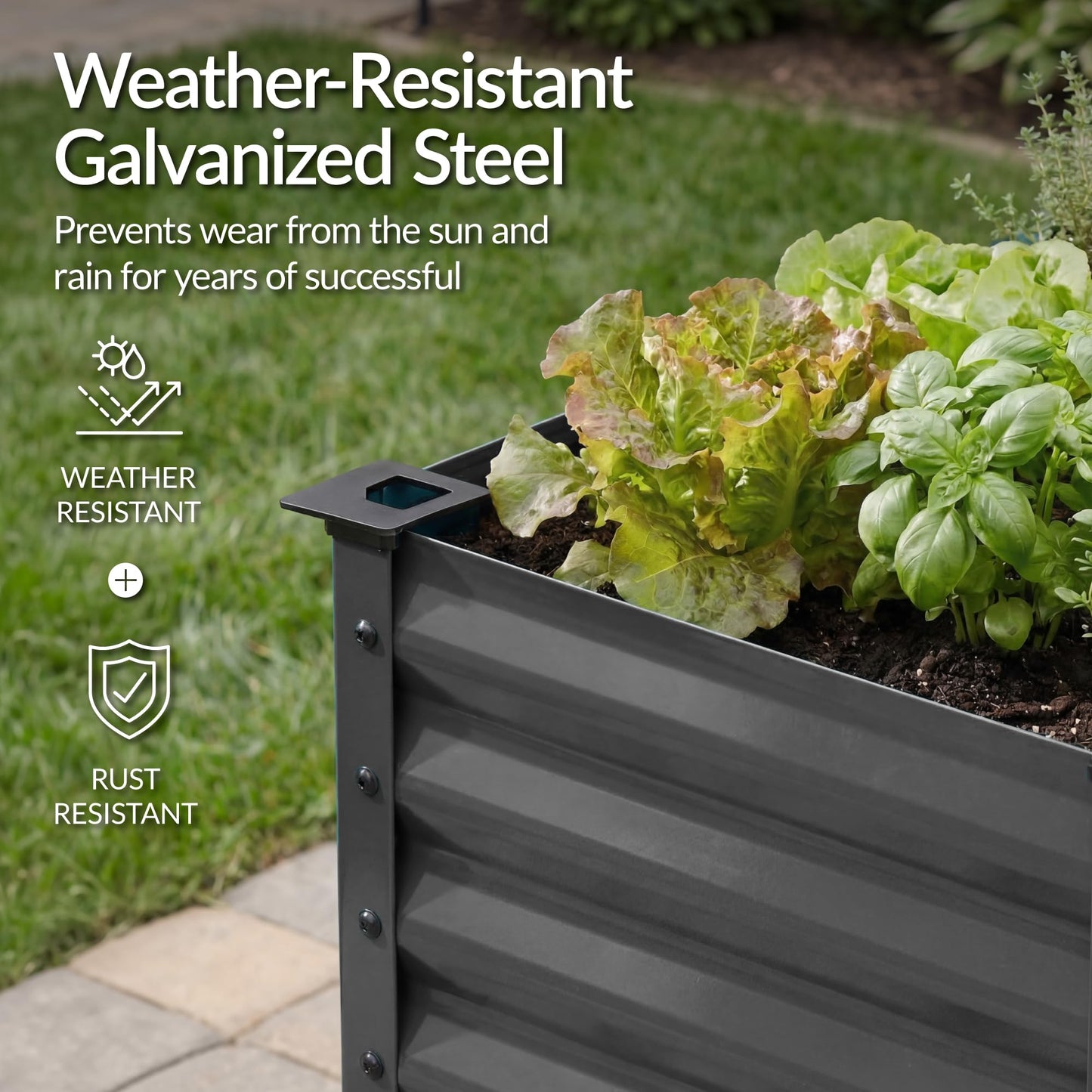 Best Choice Products 72x24x30in Non Toxic Galvanized Raised Garden Bed, Metal Elevated Planter Box, Vegetable Garden, 100% Non Toxic Materials - Charcoal