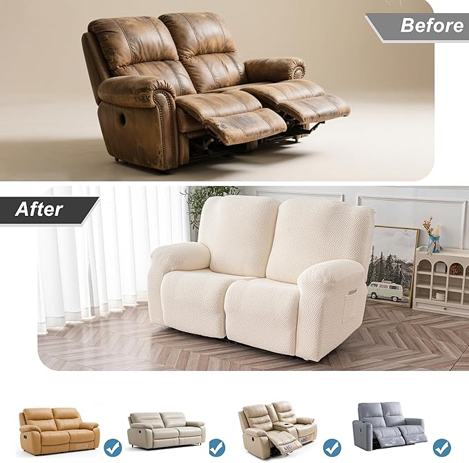 Genina Recliner Loveseat Cover Stretch Couch Covers Sofa slipcover
