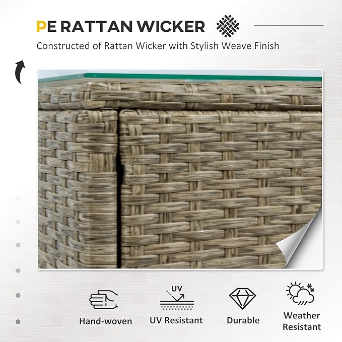 Outsunny 5 Pieces Rattan Wicker Lounge Chair Outdoor Patio Conversation Set