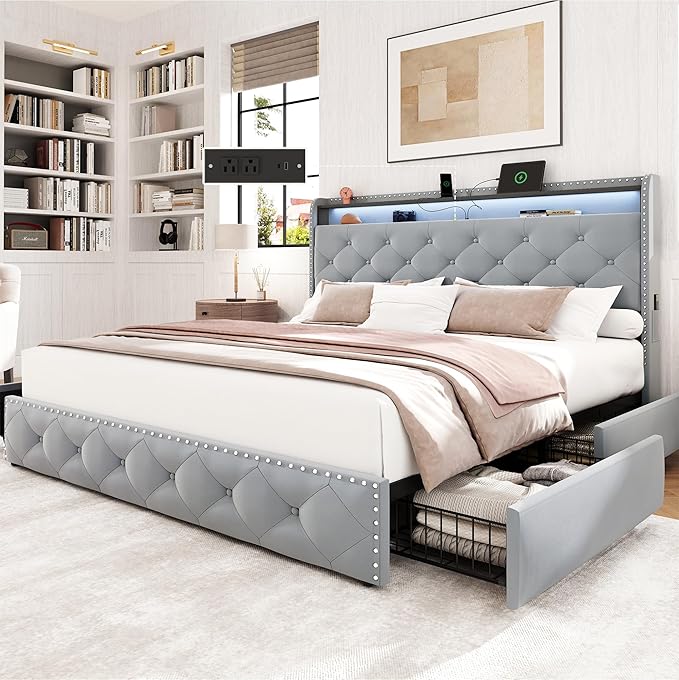 LARMACE Queen Size Bed Frame