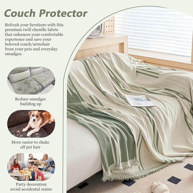 DREAMINGO Chenille Armchair Cover Jacquard Sofa Covers Washable Furniture