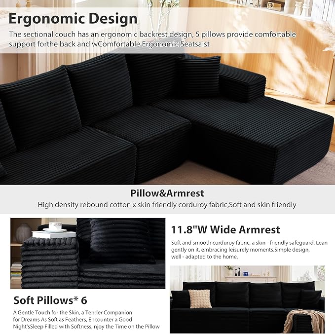 135" Cloud Sectional Couch
