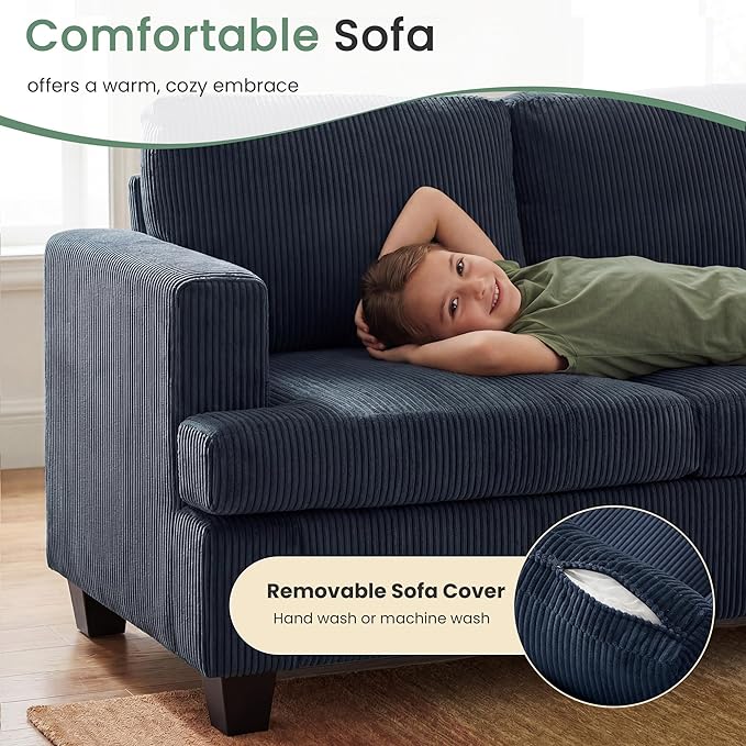 YOUDENOVA Sofa Couch, 3 Piece Set Comfy Sofa, 2 Loveseat & 3 Seater Sofa