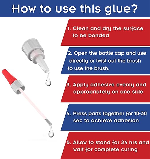 Super Glue with Brush Applicator & Nozzle, 3D Printer Thick Glue