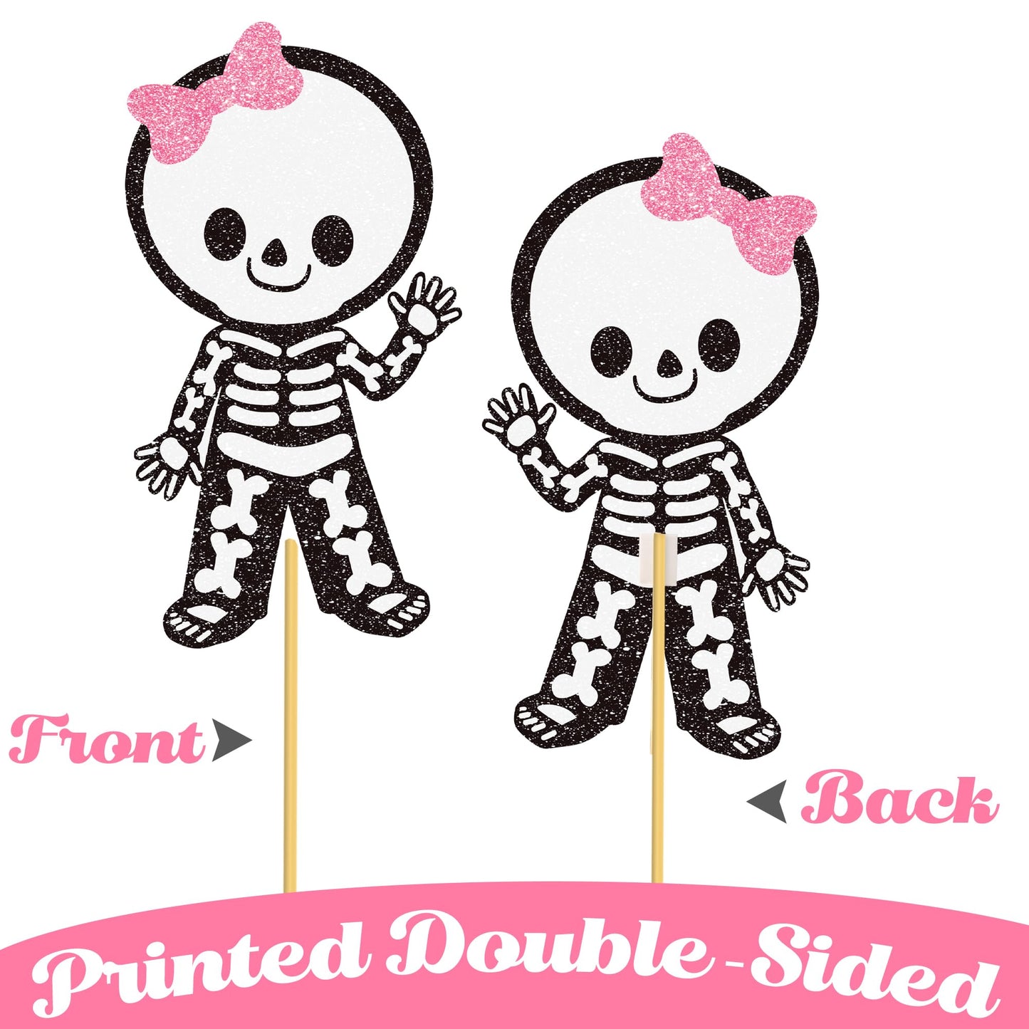 Halloween Happy Boo Day Party Decorations 24PCS Pink Black Pumpkin Ghost Centerpiece Sticks Happy Boo Day Table Toppers Halloween Birthday Party Supplies for Little Boo Baby Shower Decor