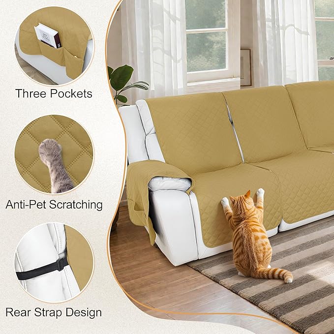HDCAXKJ 100% Waterproof Reclining Sectional Couch Covers L Shape Recliner Sofa