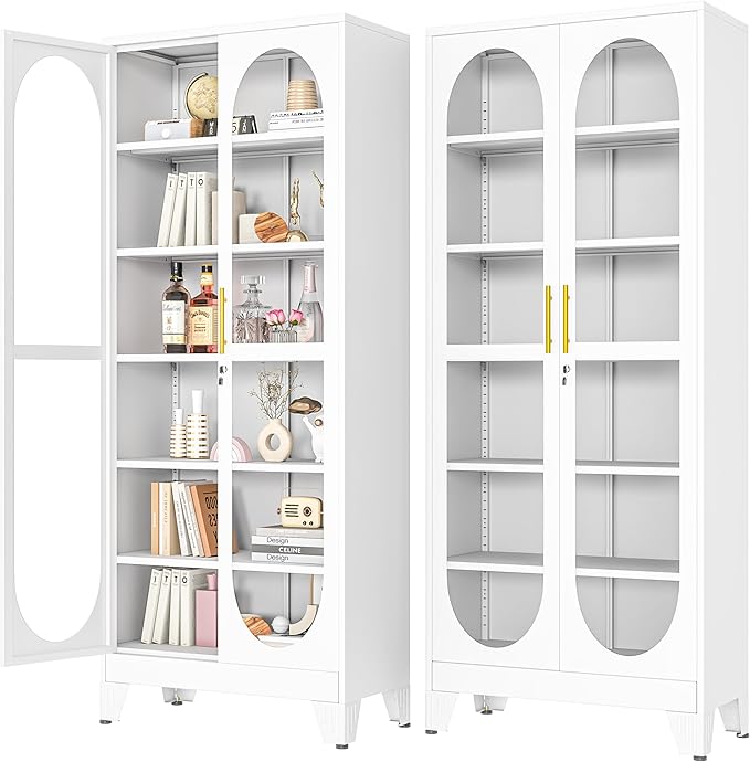 PAOFIN 75" H Locking Display Cabinet