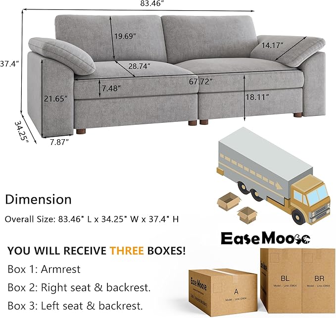 EASE MOOSE Modern Loveseat Sofa