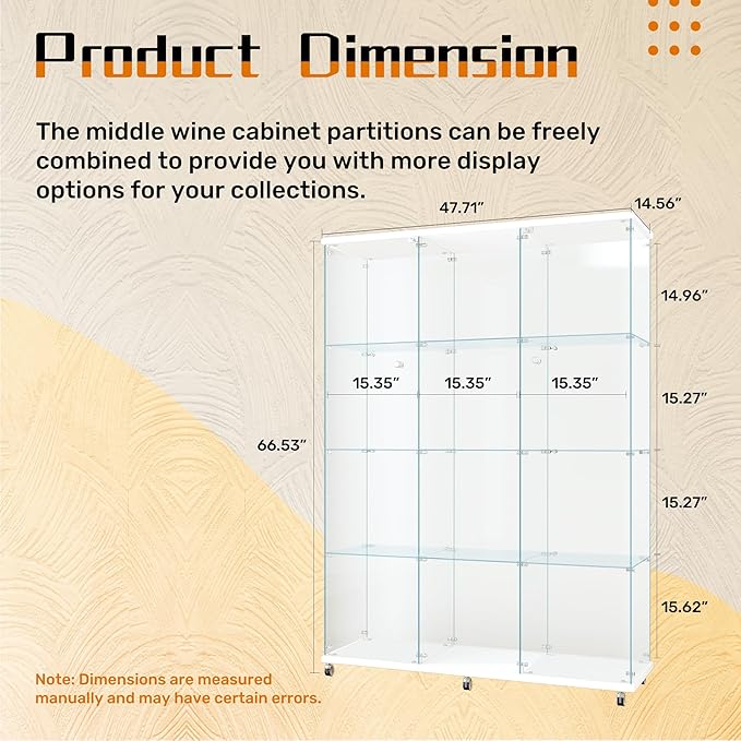 LFT HUIMEI2Y Glass Display Cabinet 12 Shelves