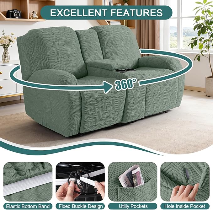 Ruaozz Loveseat Recliner Covers