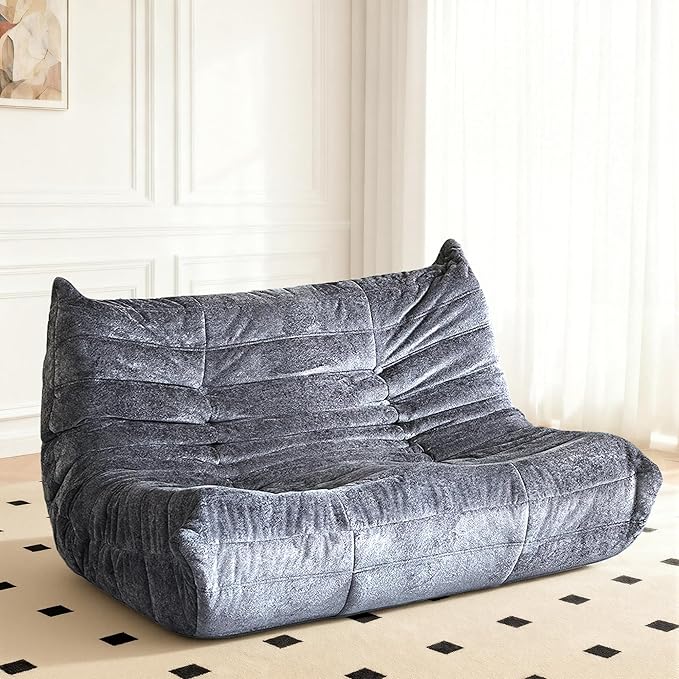 Bean Bag Chair, 2 Seater Lazy Bean Bag Sofa Memory Foam Couch, Giant Bean Bag