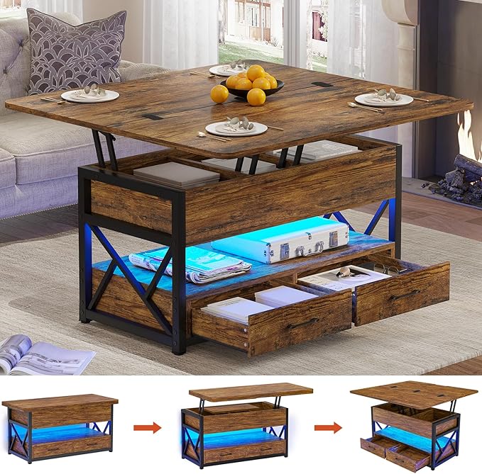 Itaar 40" Lift Top Coffee Table, 4 in 1 Coffee Tables