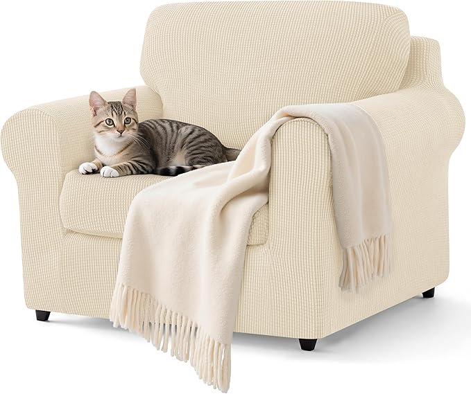 SUBRTEX 3 Pieces Stretch Sofa Slipcover Sets Couch Cover Sets Backrest Cushion