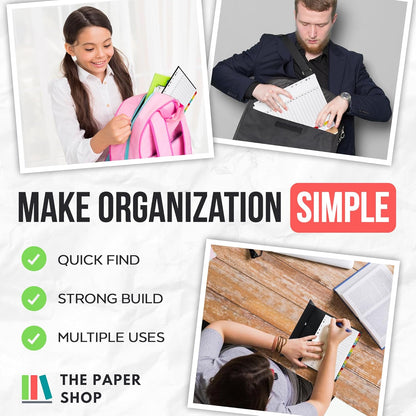Binder Dividers with Tabs 1-20 Numbered – A4 (5 Pack) | Dividers for 3 Ring Binder | Numbered Tab Dividers for Office, School & Home Organization - The Paper Shop
