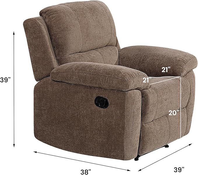 Betsy Furniture Modern Fabric Recliner Sofa Set, Loveseat w/Console, Recliner