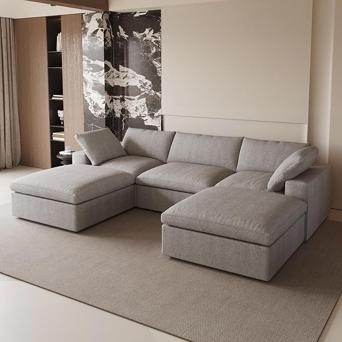 Cloud Modular Sectional Sofa Couch, 120.45" U Shaped Convertible Couches