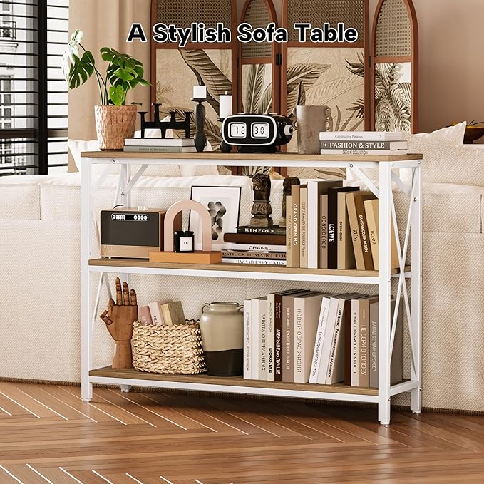 Homeiju Entry Table 40" Width, 3-Tier Entryway Table