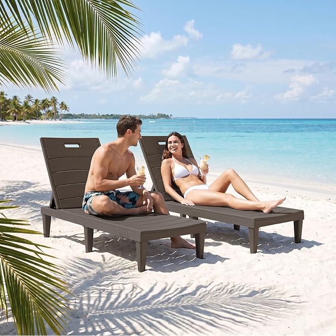 Greesum Outdoor Chaise Lounge Chairs Set of 2
