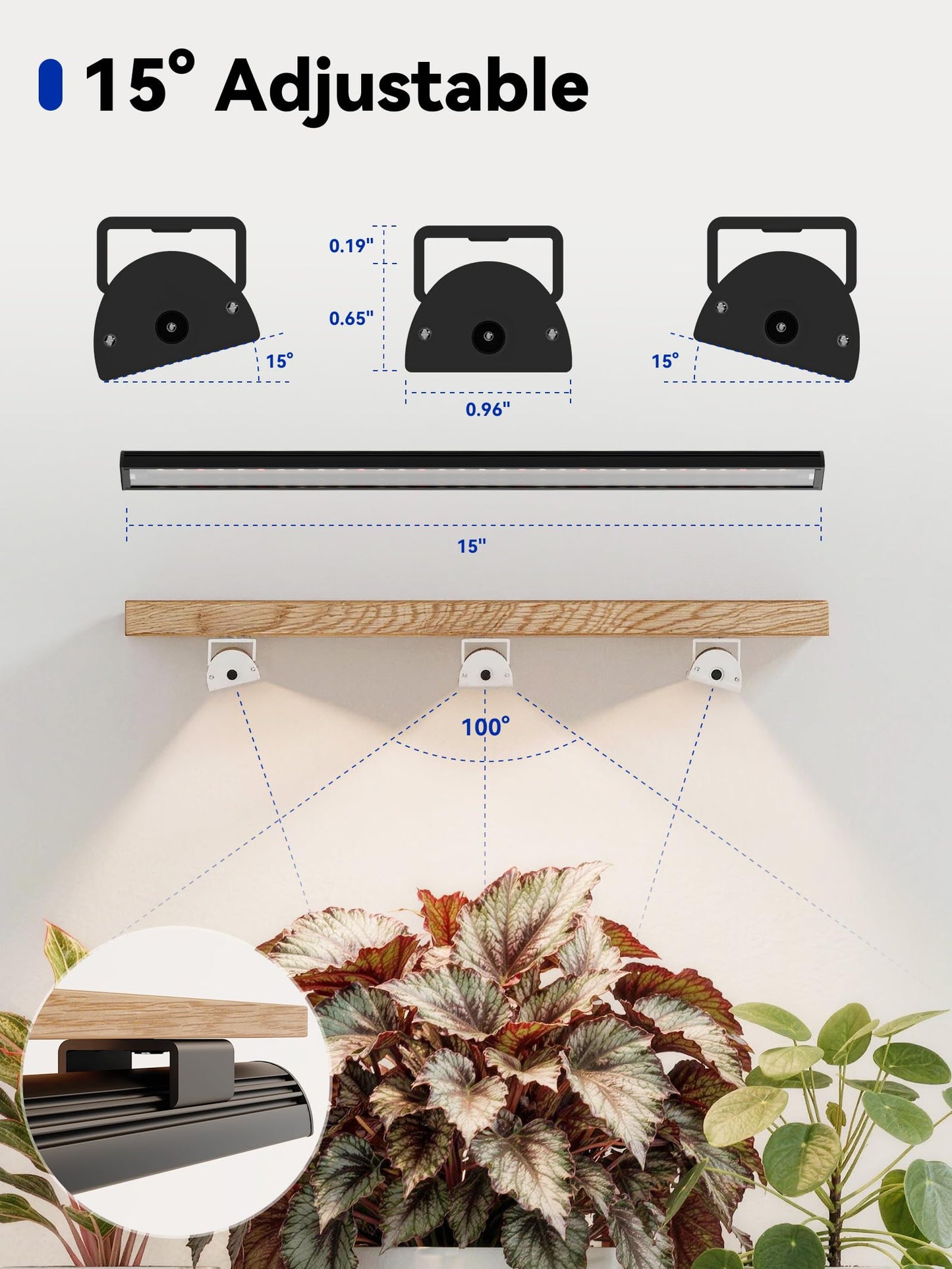 GLOWRIUM Smart Grow Lights for Indoor Plants with APP, Full Spectrum Grow Lights for Seed Starting, G6 Plant Light Strip with auto Timer, 3 Angle dimming Levels for Plant Shelf, 6-Pack (Black, 48W)