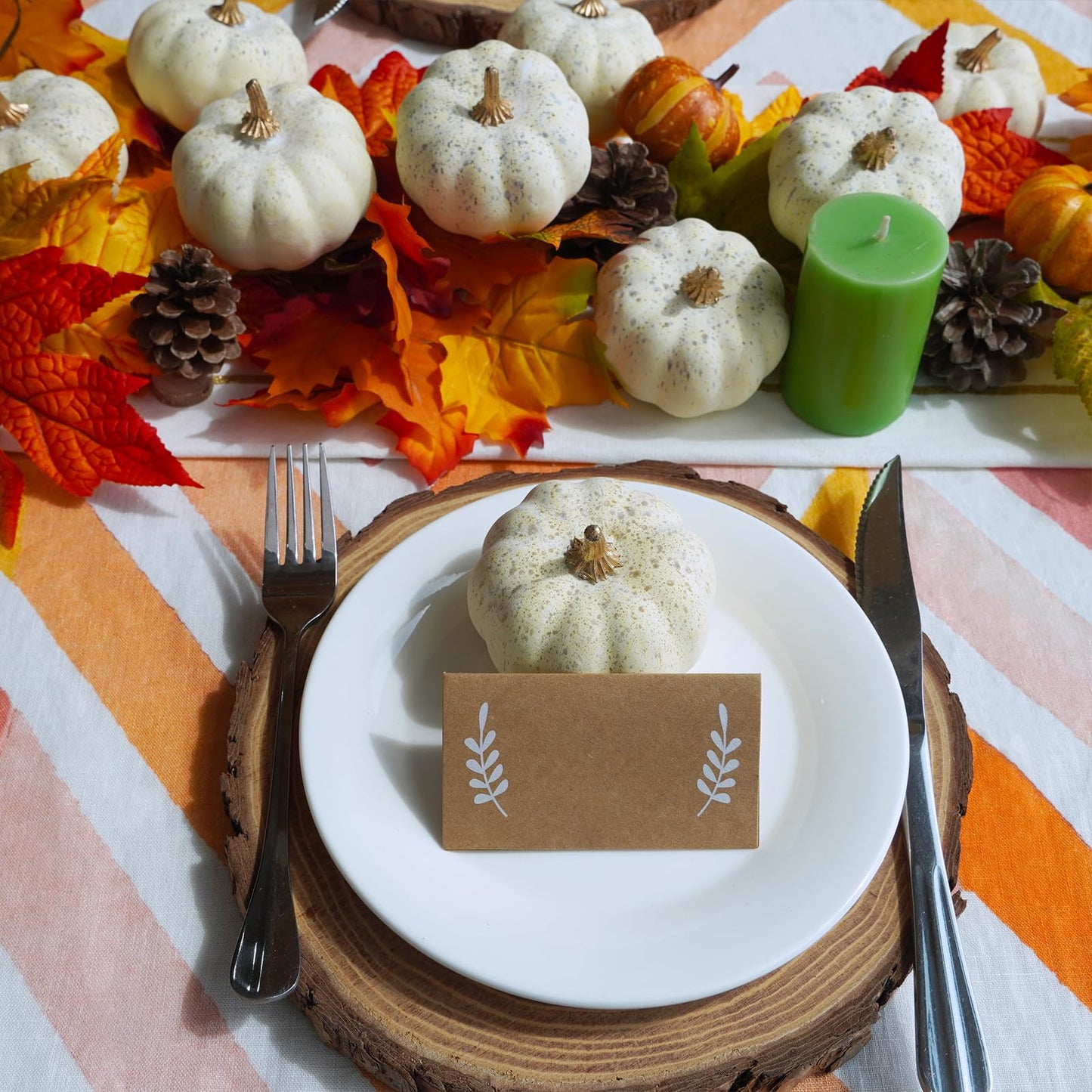 Winlyn 12 Pcs Small Artificial Cream Pumpkins Decorative Pumpkins Foam Pumpkins for Fall Harvest Wedding Baby Shower Thanksgiving Halloween Table Centerpiece Mantel Bowl Décor