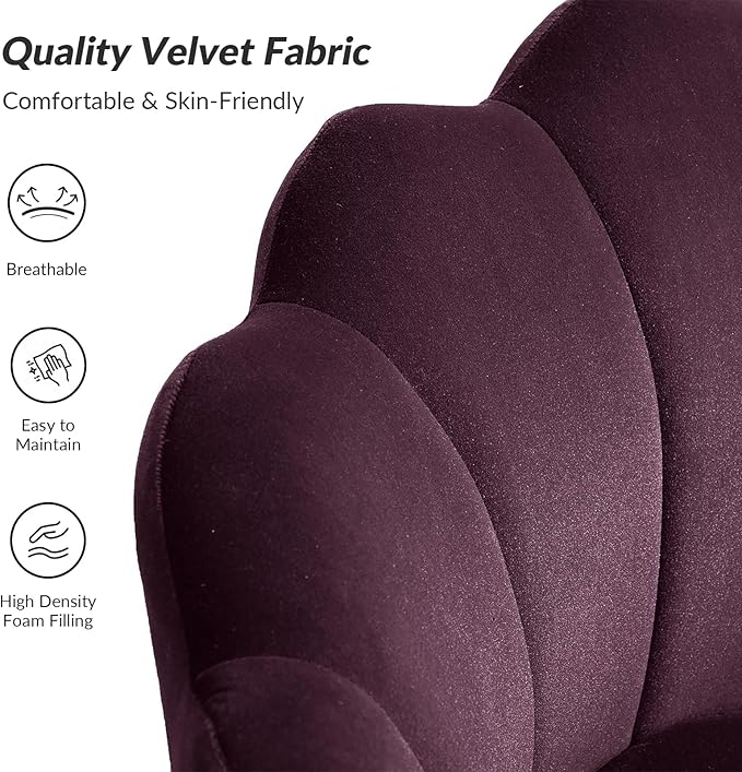 HULALA HOME Modern Velvet Accent Chairs Set of 2