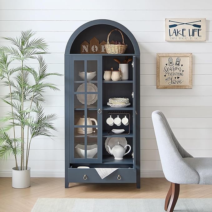 RowyPoey Farmhouse Arched Cabinet
