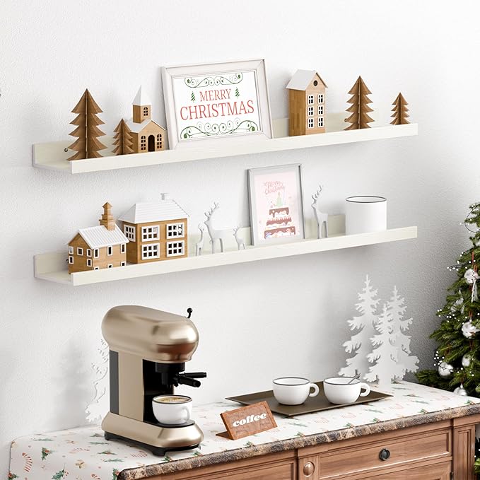 upsimples Floating Shelves for Wall, 35.5 Inch Shelves for Decor Storage Set of