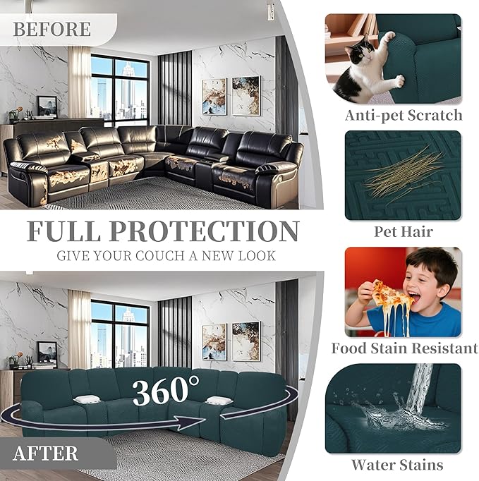 100% Waterproof Sectional Recliner Couch Covers