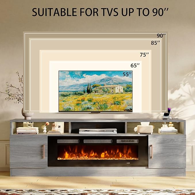 oneinmil 78" Fireplace TV Stand