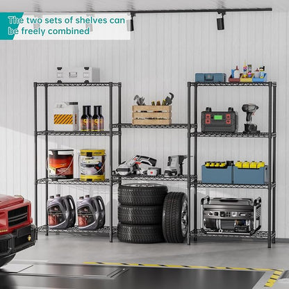 SINGAYE Shelf Closet Wire Shelving：Adjustable Metal Unit for Laundry Room Organization Bathroom Kitchen Home Garage Storage Pantry Rack Shelves
