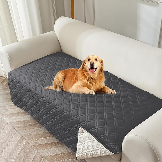 Genina Waterproof Couch Cover, Washable Anti-Slip 78inch Sofa Covers