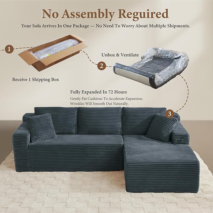 96" Sectional Couches for Living Room Cloud Couch Sofa