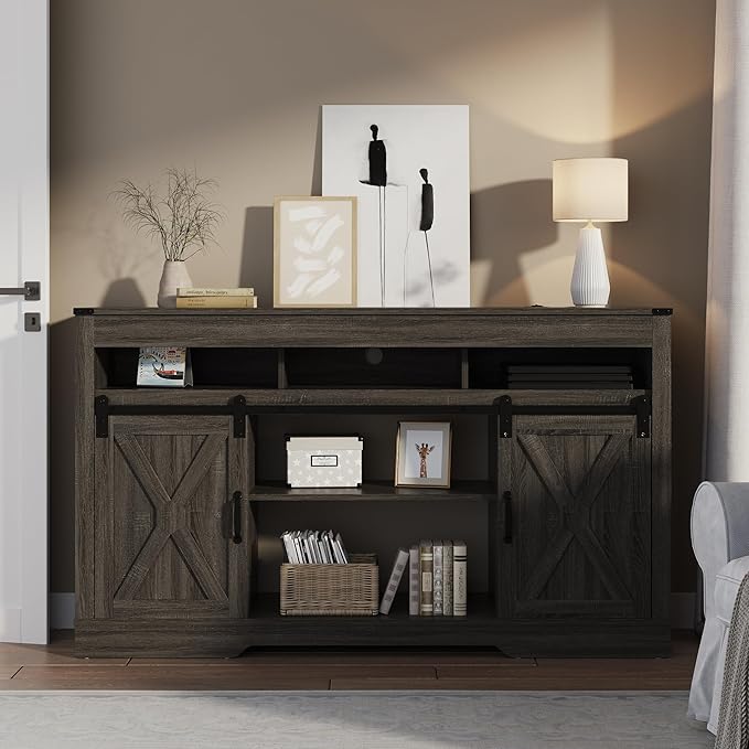 RoyalCraft TV Stand for 65+ Inch TV: Farmhouse Entertainment Center
