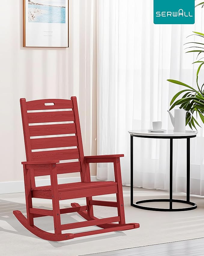 SERWALL Outdoor Rocking Chair, Oversized Rocking Chair