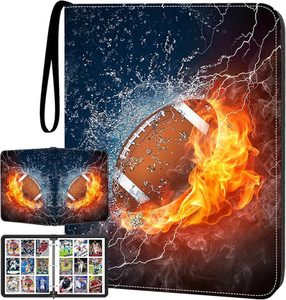 Football Card Binder Compatible with Football Card, Baseball Card, Trading Card, MTG and Other TCG, Fits 900 Cards with 50 Removable Pages, Card Holder Collector for Standard Size Card