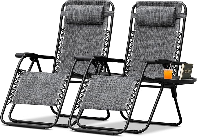 Devoko Patio Zero Gravity Chair Outdoor Folding Adjustable Reclining Chairs