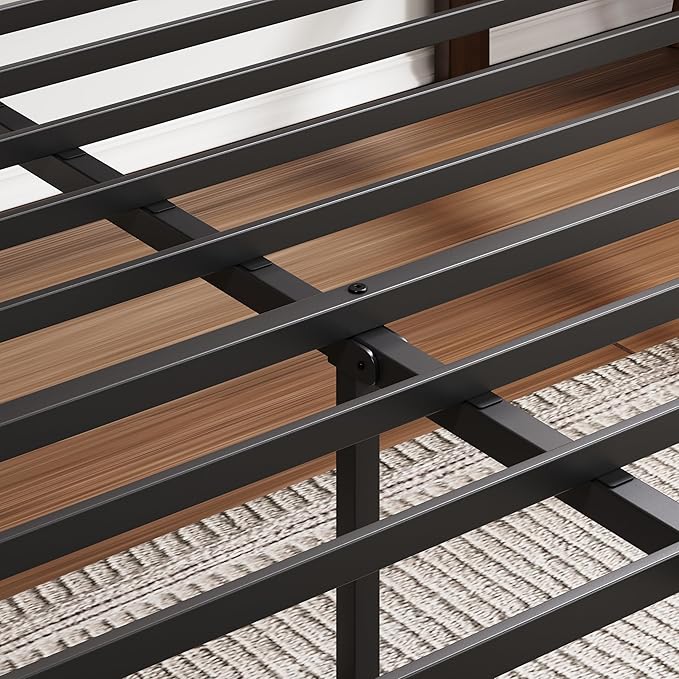 BOSRII 14in High Solid Bamboo Wood Platform Twin Size Bed Frame