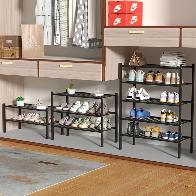 ROMGUAR CRAFT 5 Tier Bamboo Shoe Rack