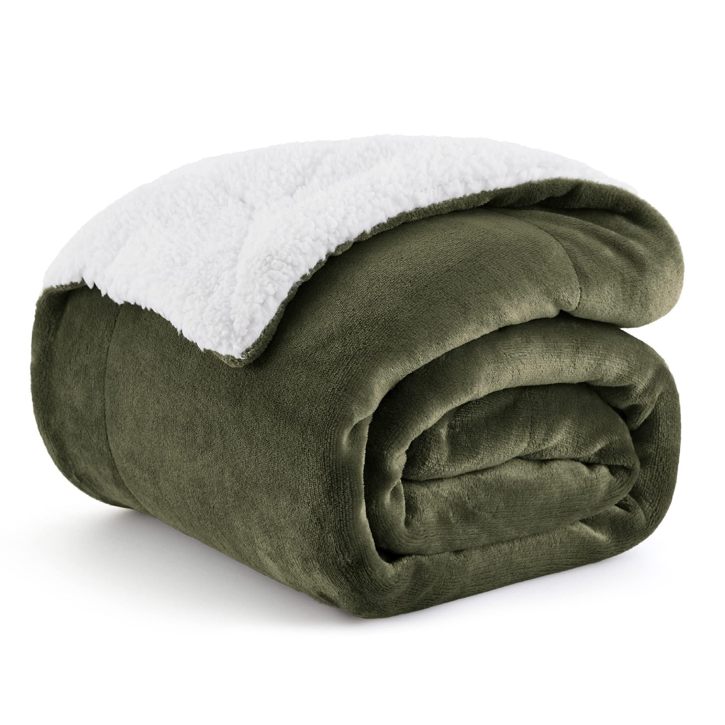 Bedsure GentleSoft Sherpa Fleece Blankets Queen Size for Bed - Thick and Warm, Soft Fuzzy Plush Queen Blanket for Winter, Grey, 90x90 Inches