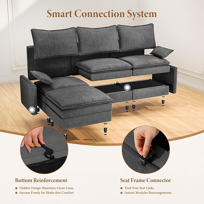 Vesgantti Large Modular Sectional Sofa, Big Comfy Cloud Couch