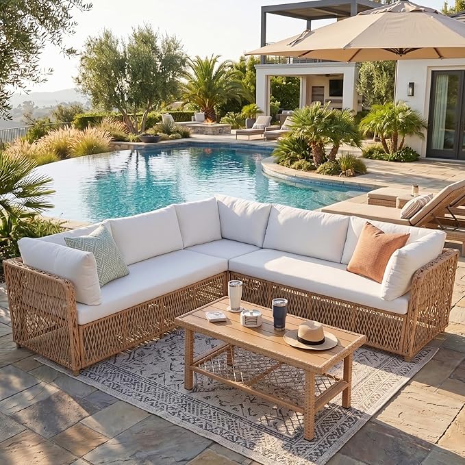 ABCASA Outdoor Patio Sectional Furniture Set