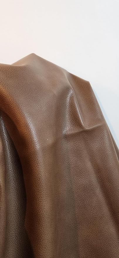 Walnut Brown Soft Faux Leather Fabric PU Leather by the Yard Synthetic Pleather