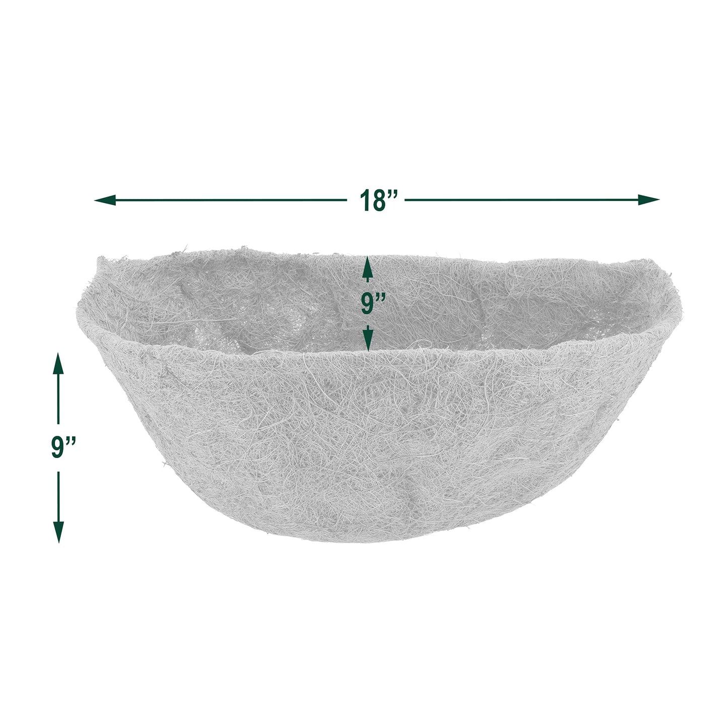 Arcadia Garden Products Extra Durable CB52 18-inch Coco Liner for Half Round Circle Wall Mounted Hanging Basket Planters, Natural Coconut Fiber Replacement Liner for Garden Outdoor Flower Pots